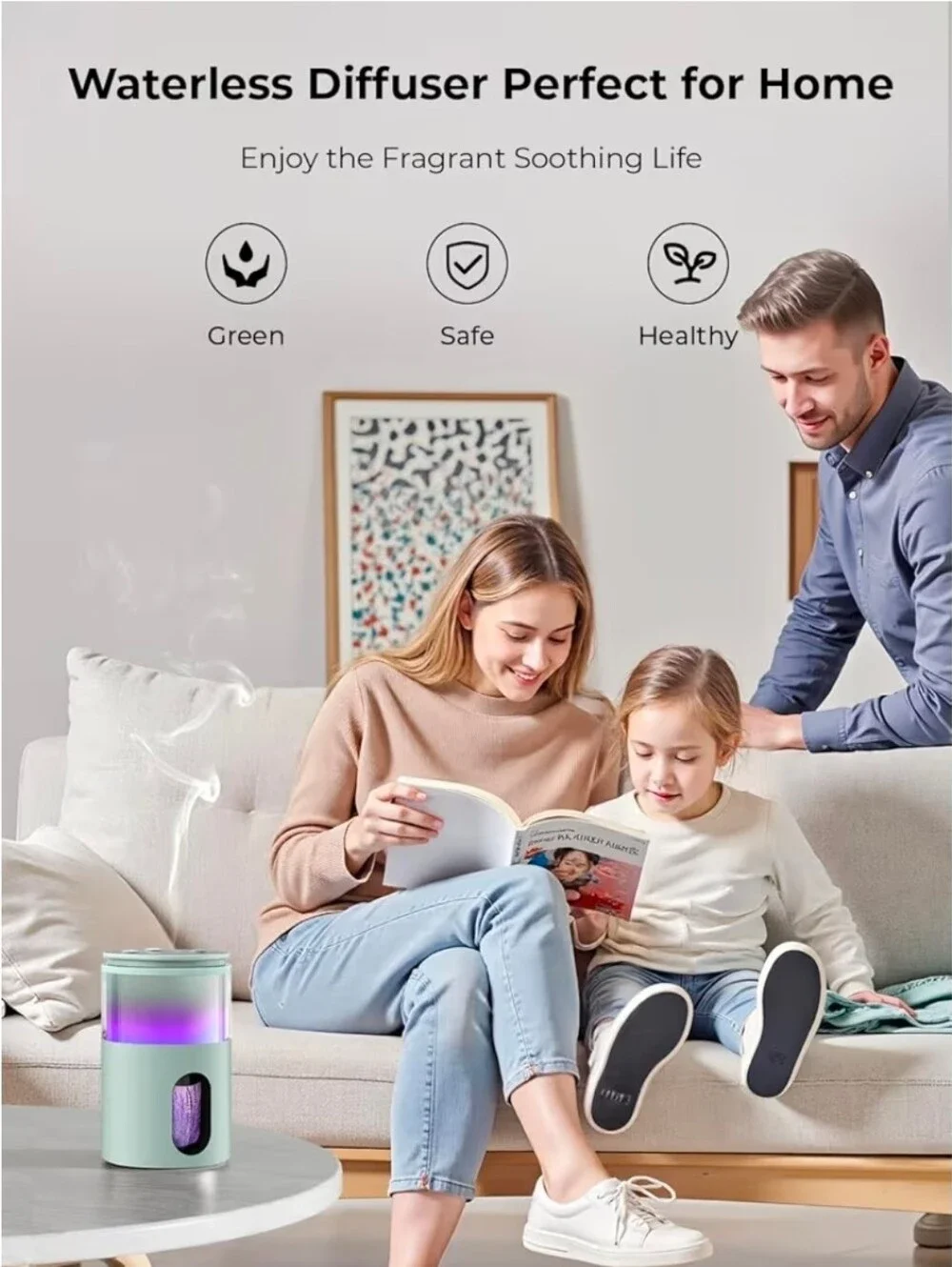 Waterless Essential Oil Diffuser: 9 Colors LED Scent Diffuser NEW